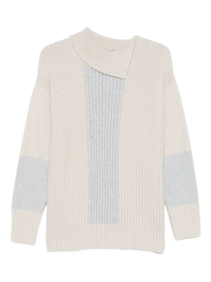 Pulover Lorena Antoniazzi Chevron-Pattern bej