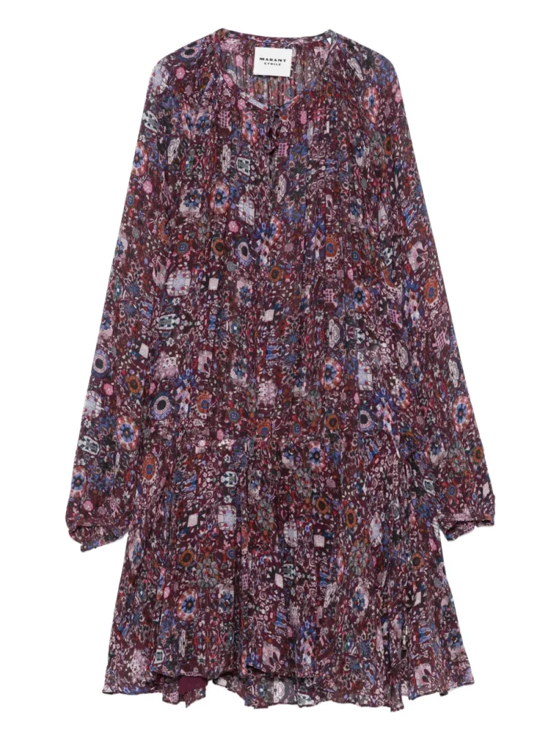 Rochie Marant Etoile Bess Floral-Print visiniu
