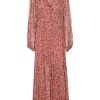 Rochie maxi Marant Etoile Briane Button-Front Flounced portocaliu