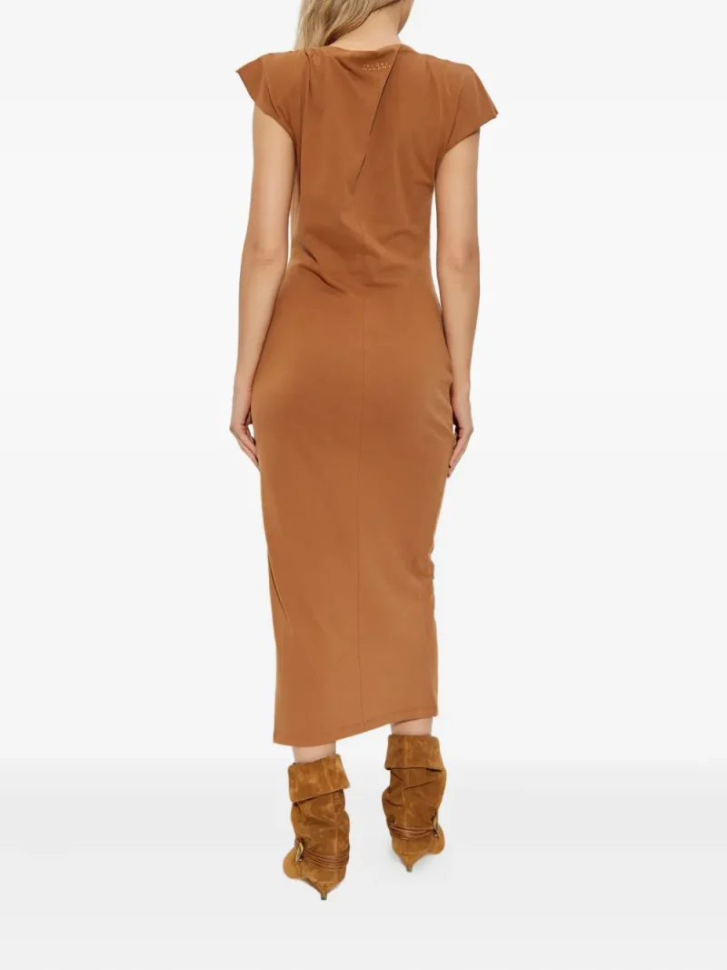 Alternative view of Rochie midi Isabel Marant Nadela Side-Split Draped maro