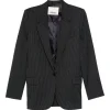 Sacou Isabel Marant Pinstripe Single-Breasted Blazer negru
