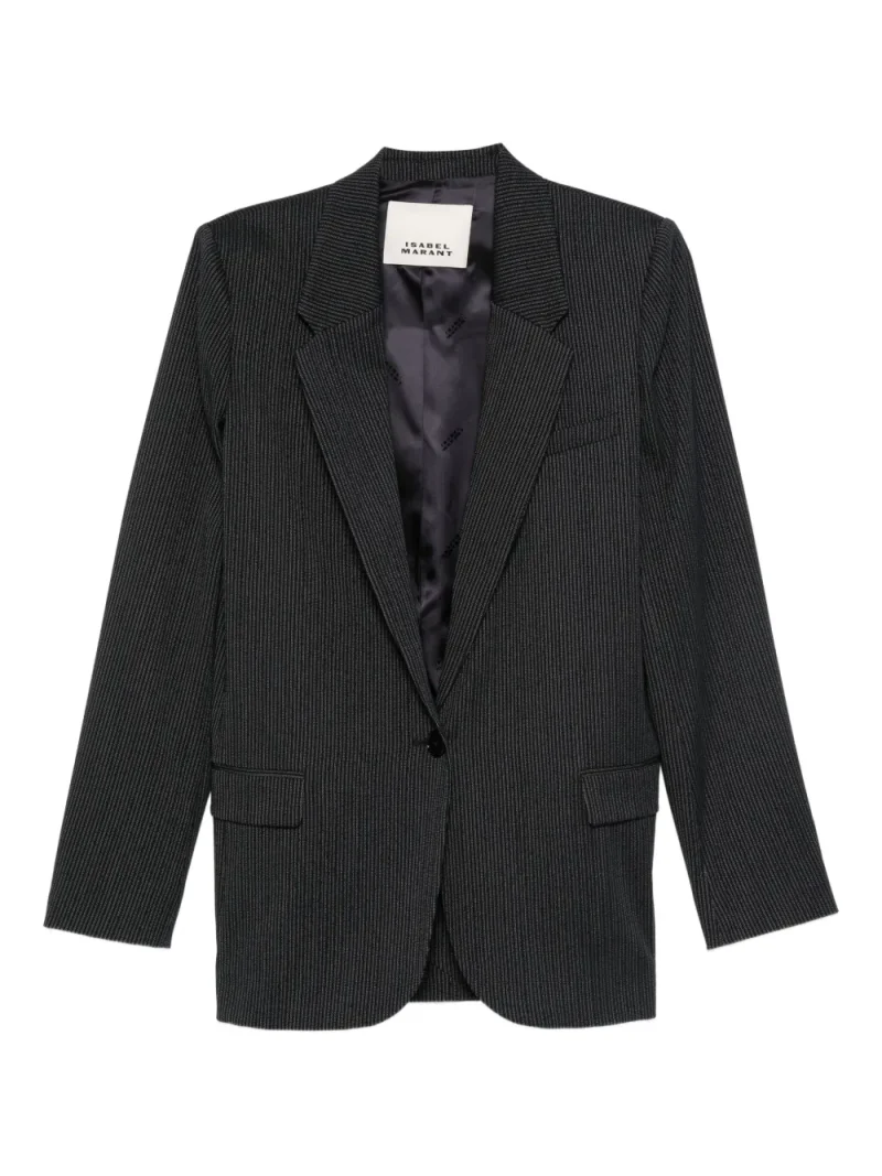 Sacou Isabel Marant Pinstripe Single-Breasted Blazer negru