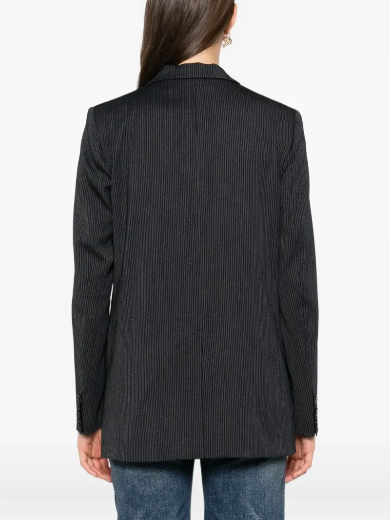 Alternative view of Sacou Isabel Marant Pinstripe Single-Breasted Blazer negru
