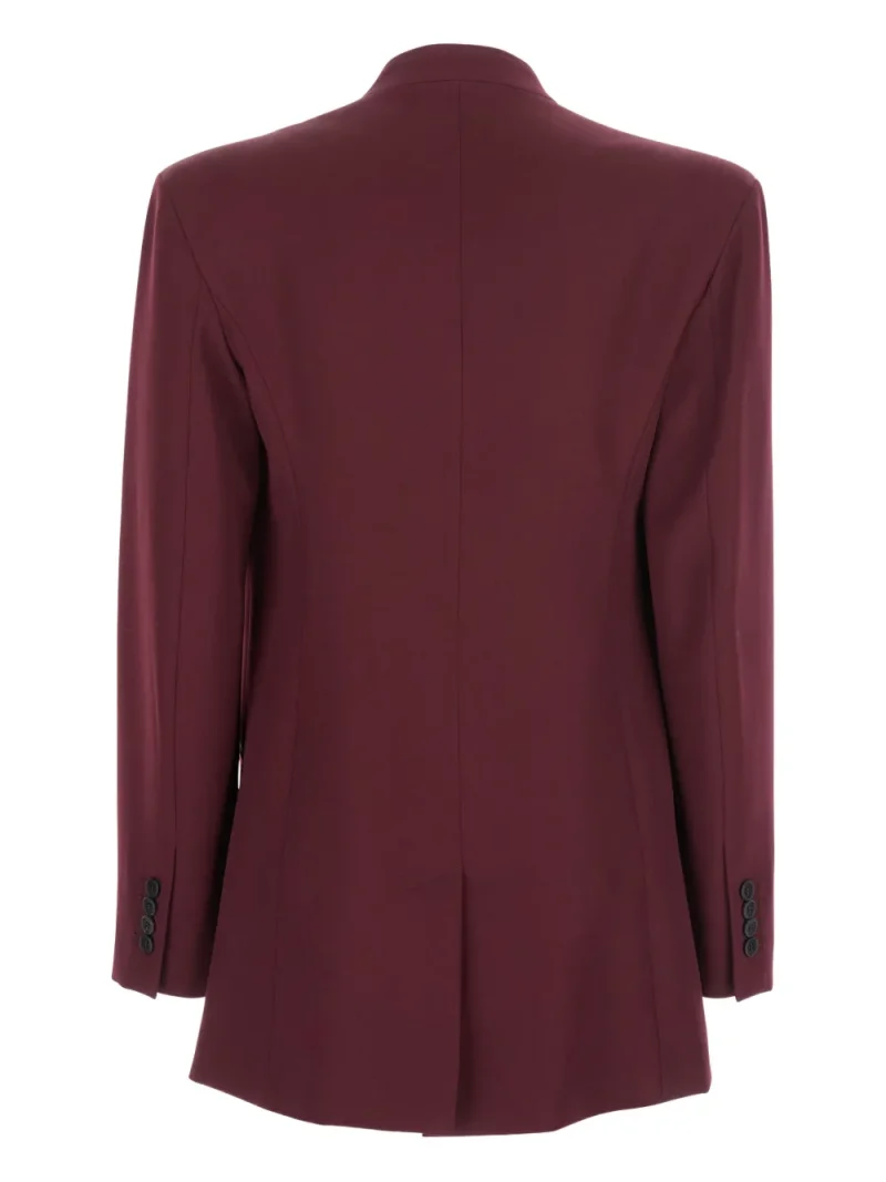 Alternative view of Sacou The Attico Padded-Shoulder Gabardine visiniu