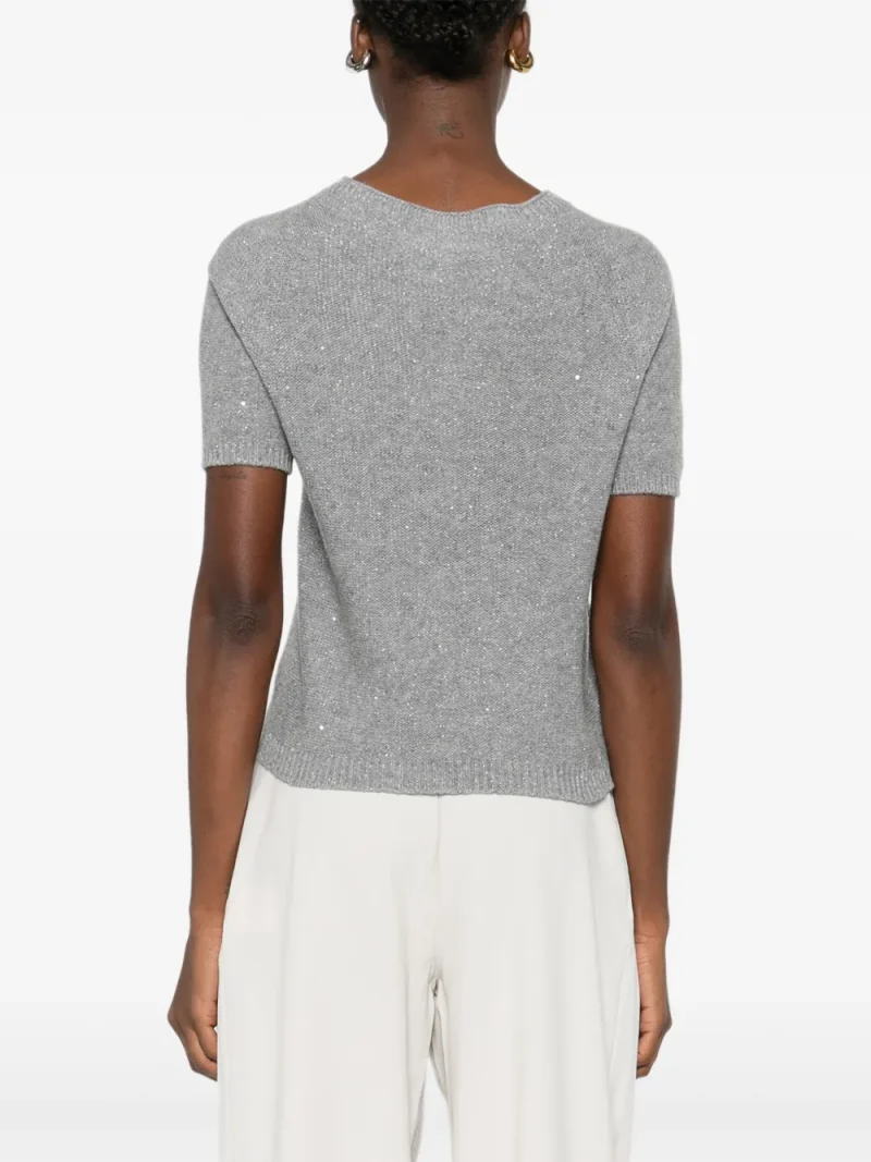 Alternative view of Top Gran Sasso Sequin-Embellishment Short-Sleeve gri