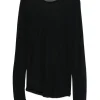 Top Isabel Marant Sheer-Panel Long-Sleeve negru