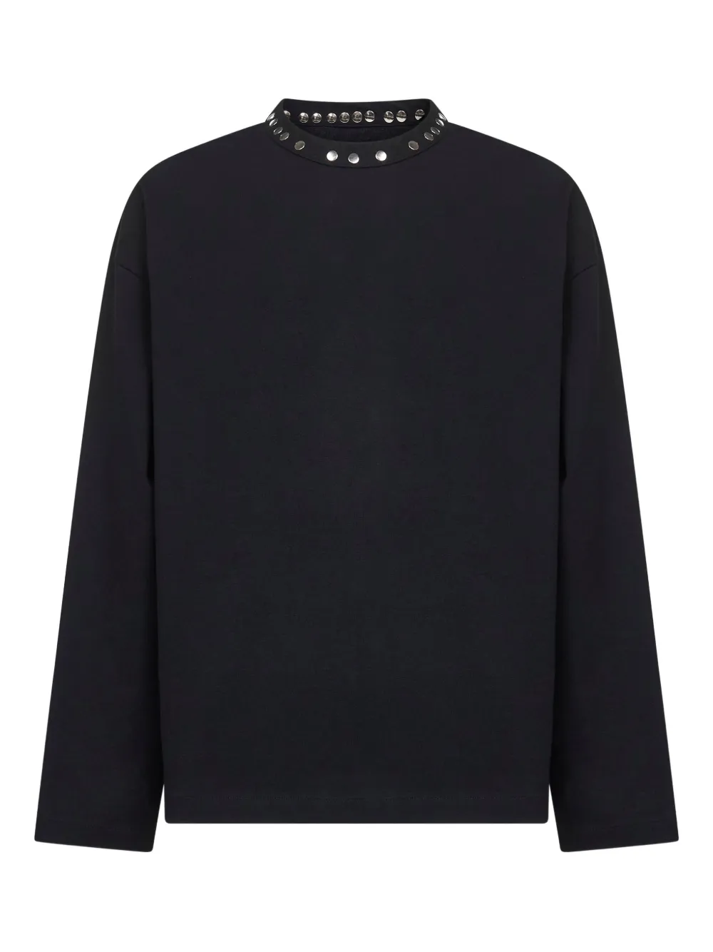 Tricou Jil Sander Metal-Stud Crew-Neck negru