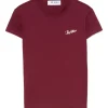 Tricou The Attico Logo-Embroidered Cotton visiniu