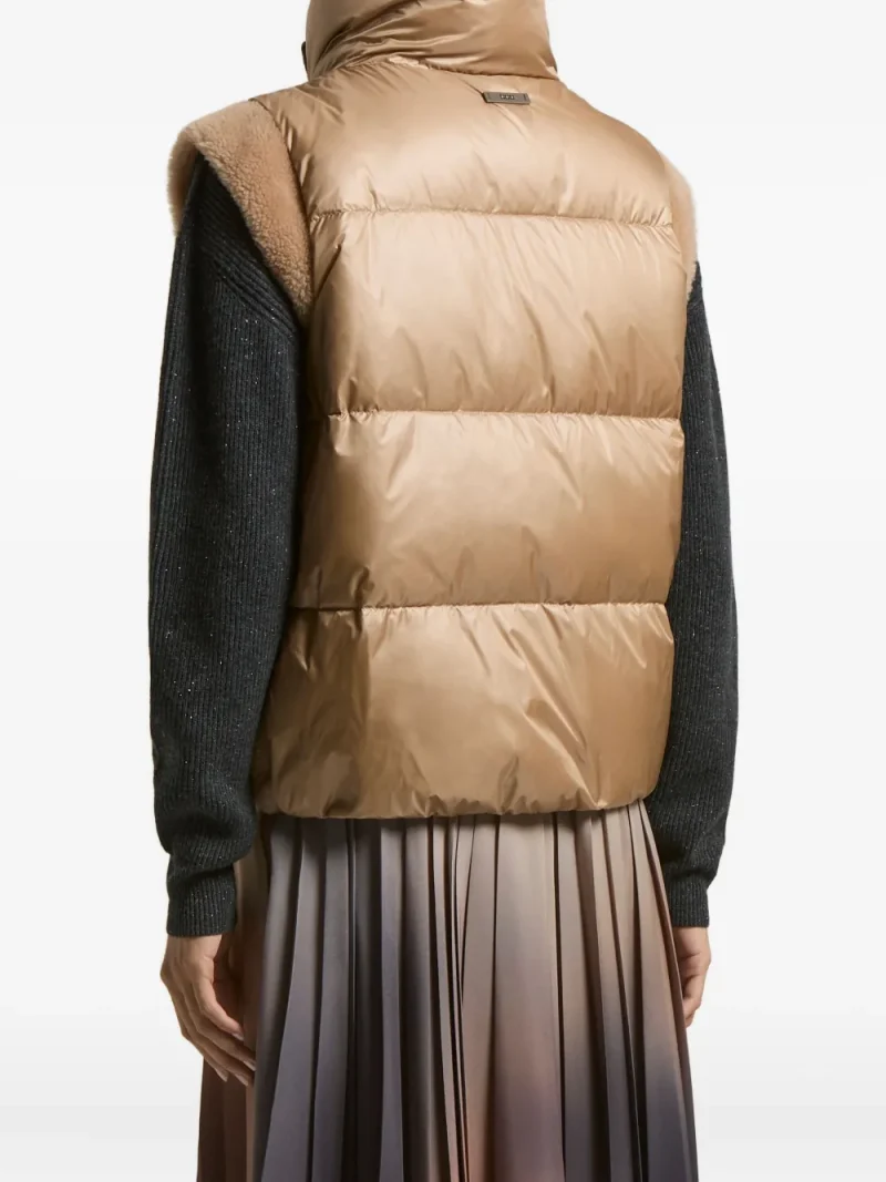 Alternative view of Vesta Peserico Quilted Shearling-Trimmed Gilet bej