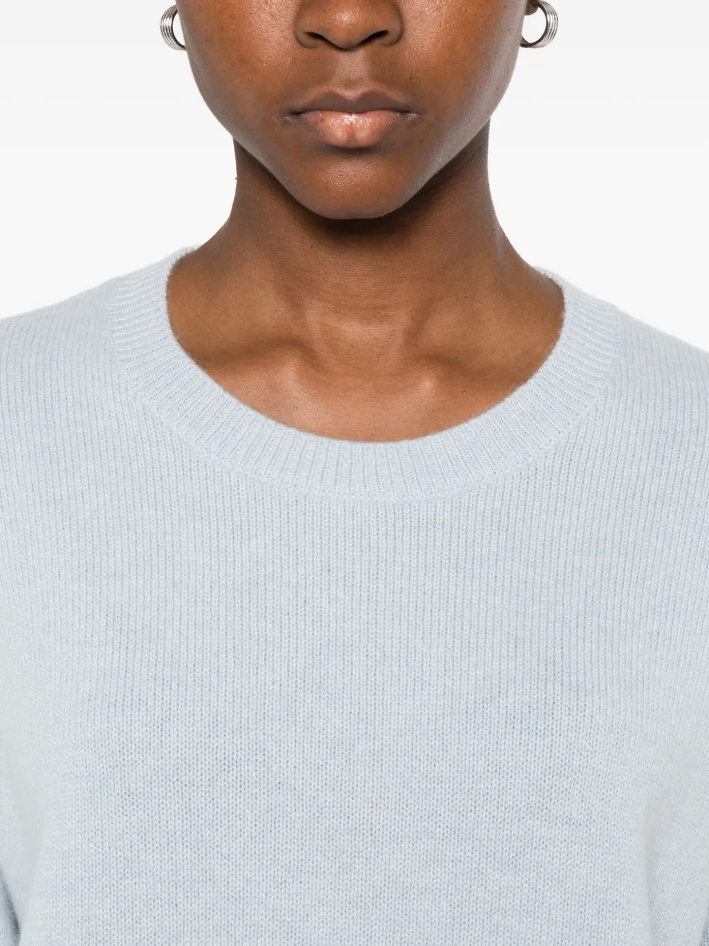 Pulover Lisa Yang Cashmere Short Sleeve albastru - imagine 5