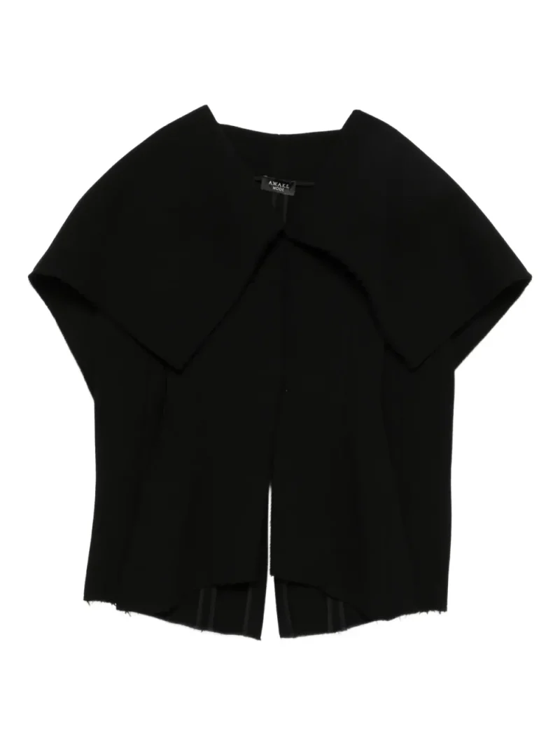 Jacheta A.W.A.K.E. Mode wide-collar long-sleeve negru