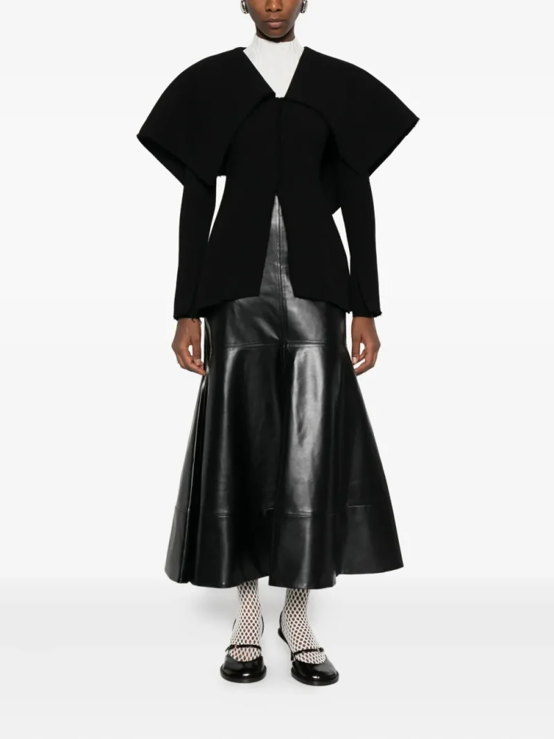 Alternative view of Jacheta A.W.A.K.E. Mode wide-collar long-sleeve negru