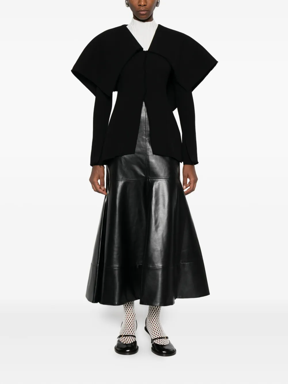 Jacheta A.W.A.K.E. Mode wide-collar long-sleeve negru - imagine 2