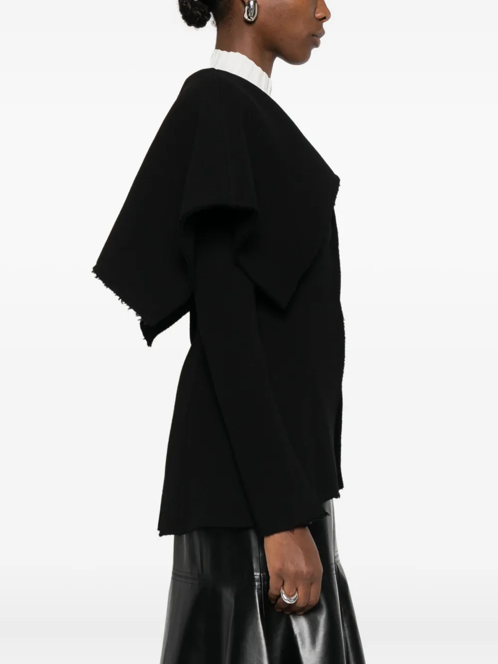 Jacheta A.W.A.K.E. Mode wide-collar long-sleeve negru - imagine 5