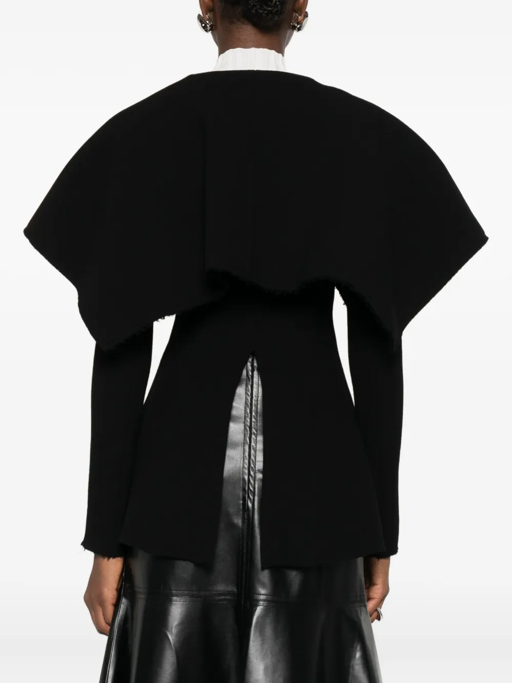 Jacheta A.W.A.K.E. Mode wide-collar long-sleeve negru - imagine 4