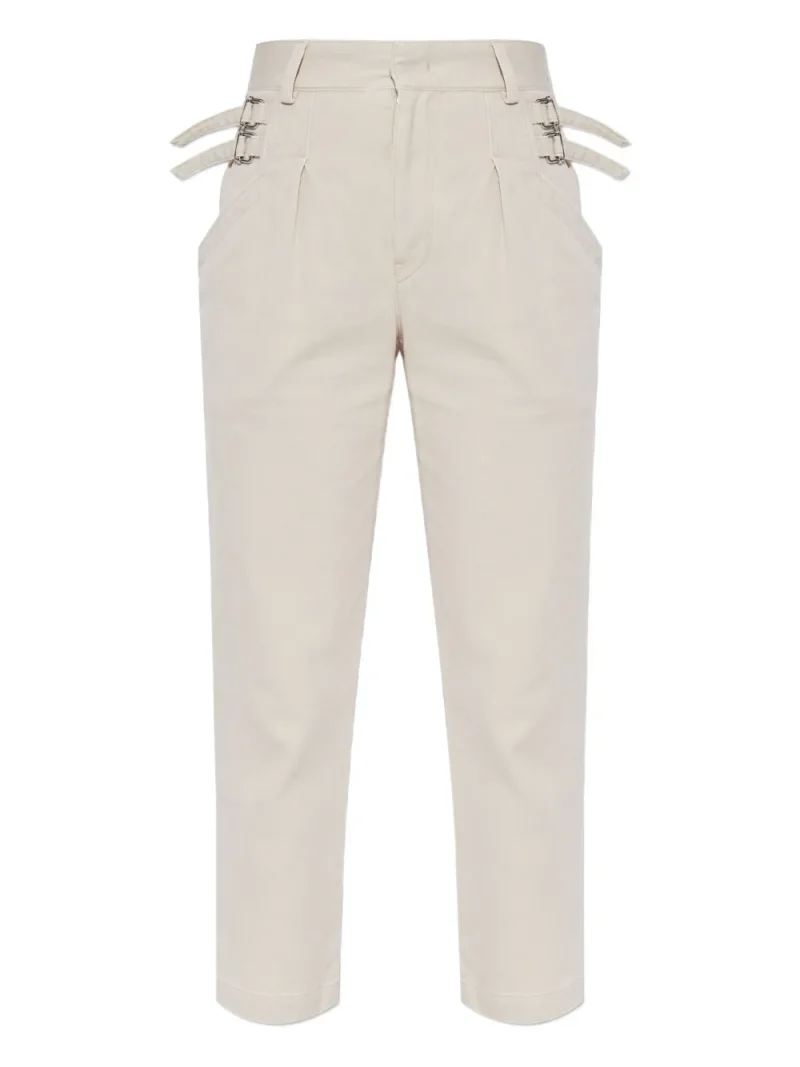 Pantaloni Isabel Marant Tiffenda Buckle-Detail ecru