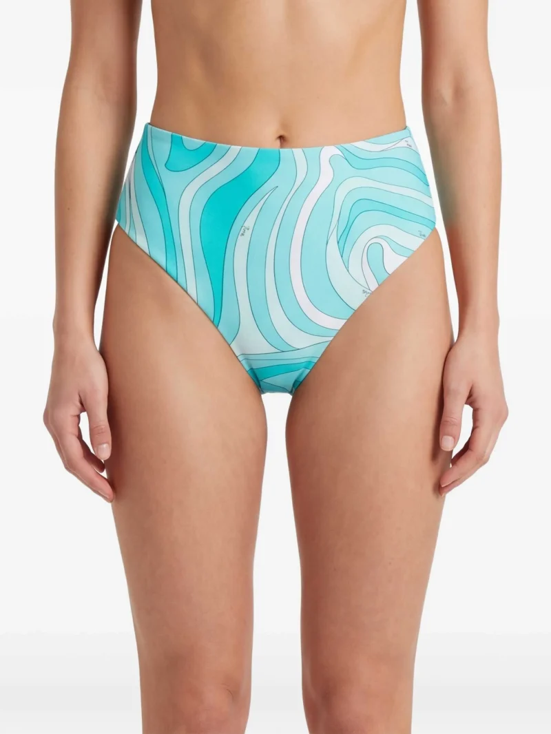 Alternative view of Bikini PUCCI Marmo-print high-waist bikini albastru