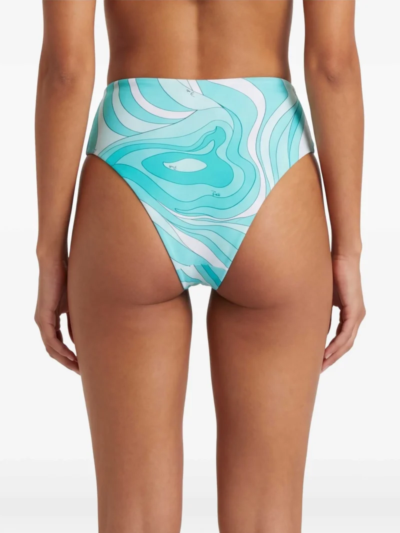 Bikini PUCCI Marmo-print high-waist bikini albastru - imagine 7