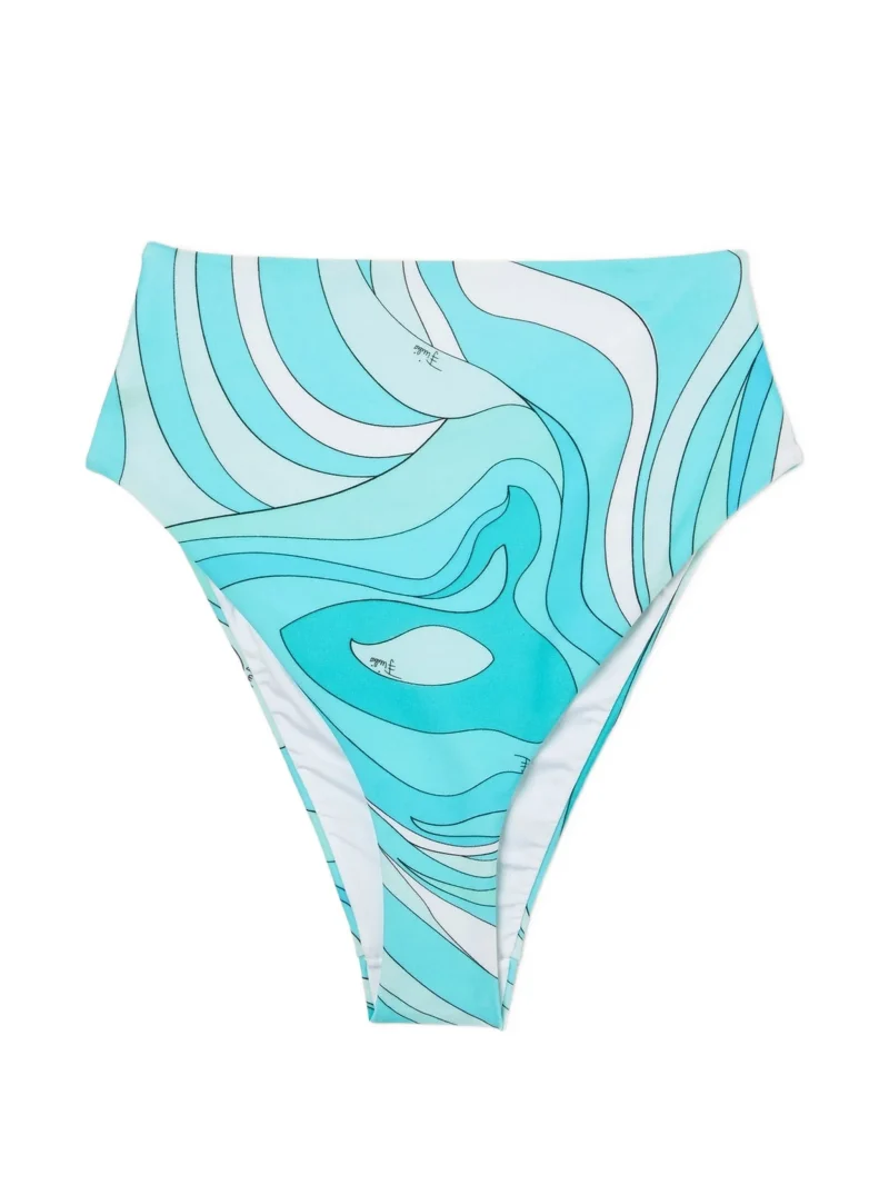 Bikini PUCCI Marmo-print high-waist bikini albastru - imagine 6