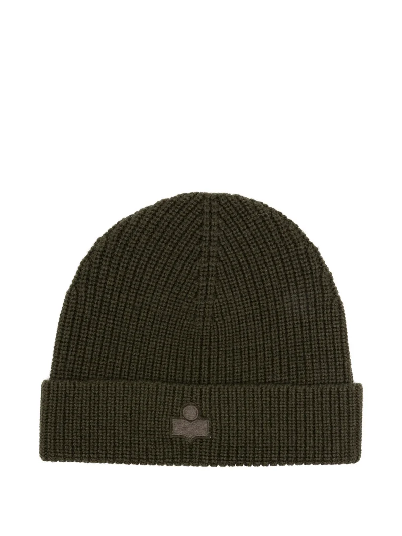 Caciula MARANT Ribbed logo beanie khaki