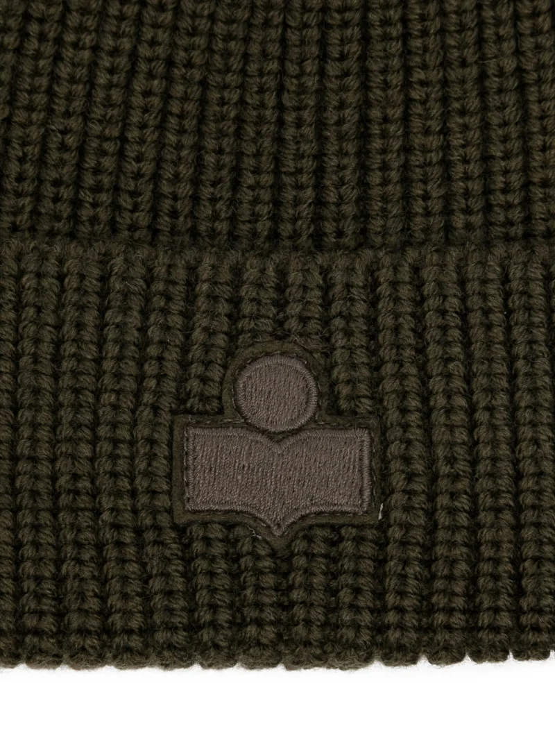 Alternative view of Caciula MARANT Ribbed logo beanie khaki
