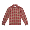 Camasa MARANT plaid embroidered polo rosu