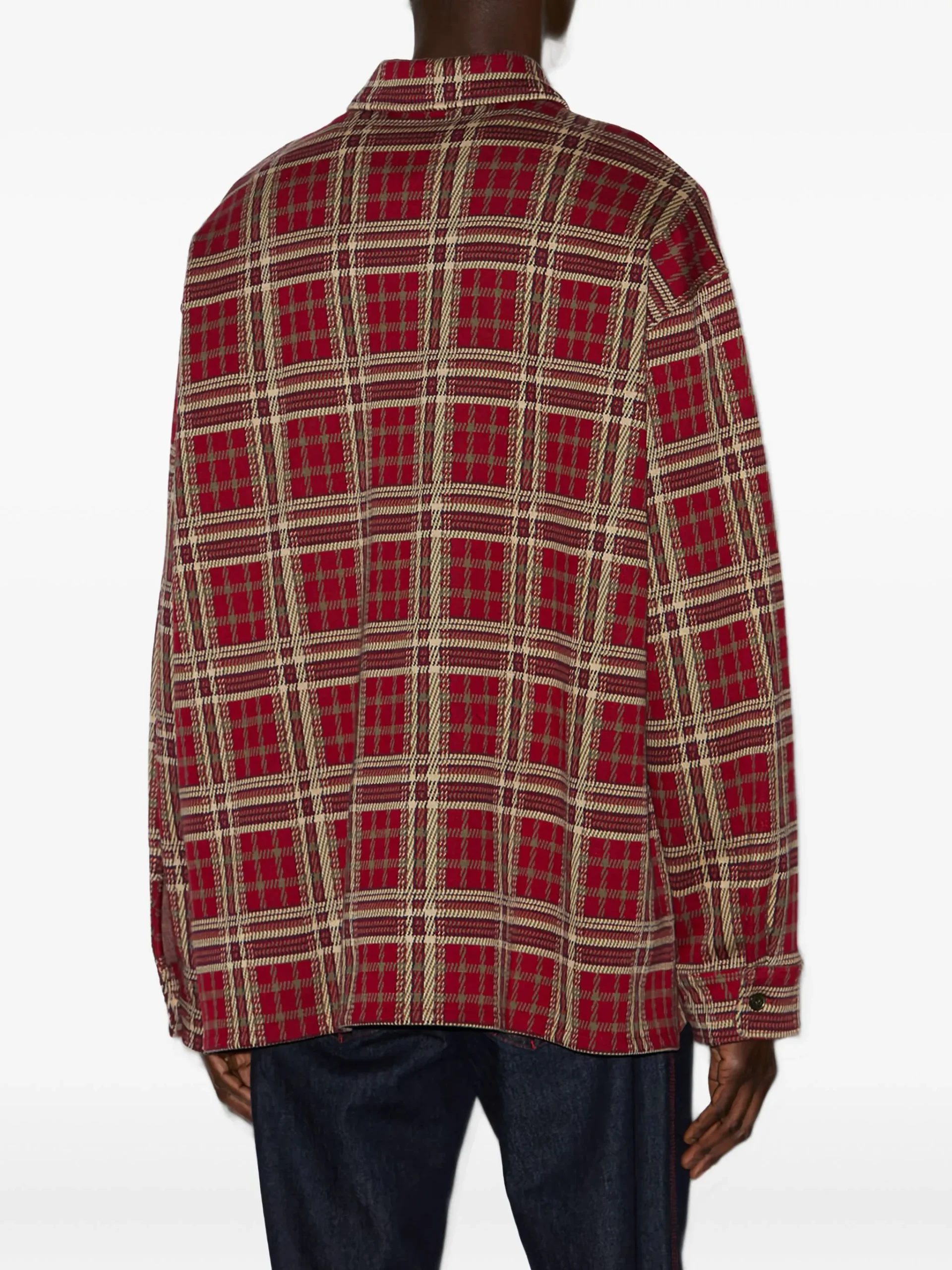 Camasa MARANT plaid embroidered polo rosu - imagine 3