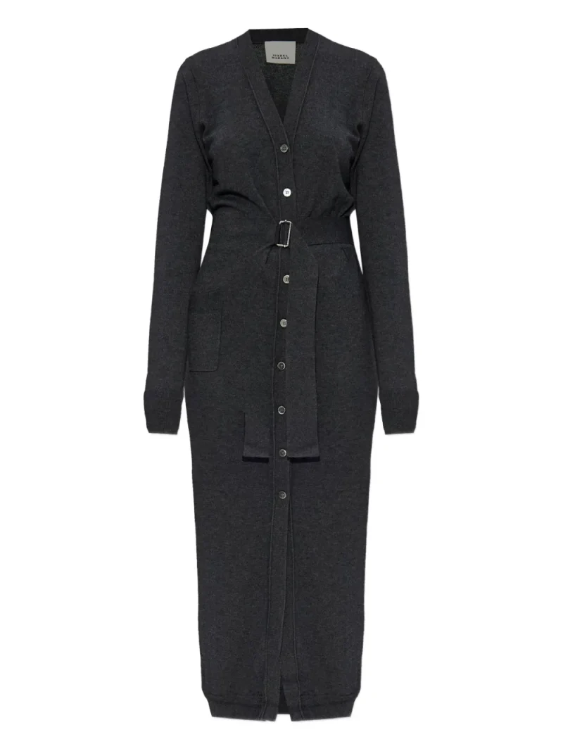 Cardigan Isabel Marant Belted Buttoned gri
