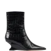 Ghete Paris Texas Nina Crocodile-Effect Pointed negru