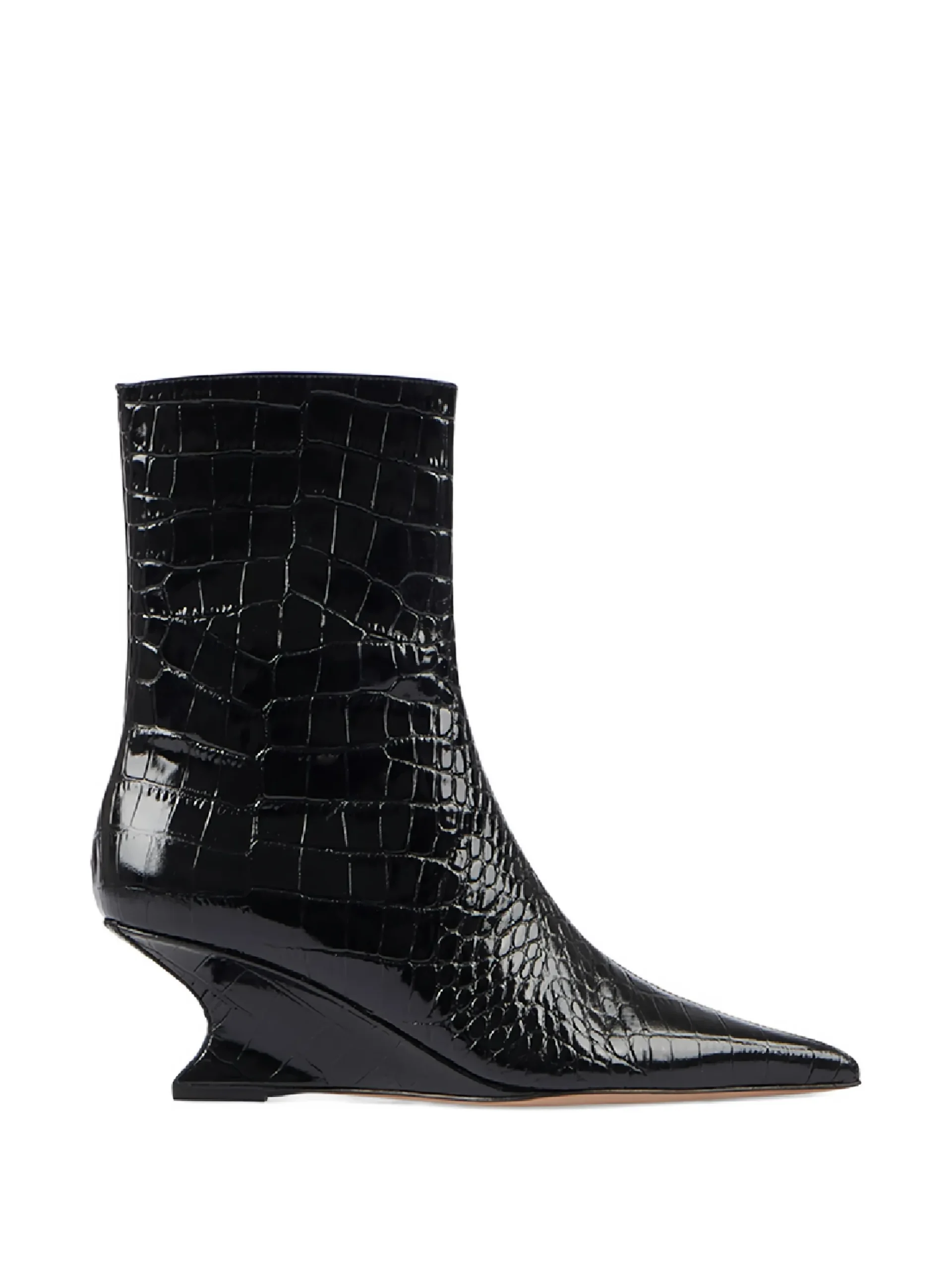 Ghete Paris Texas Nina Crocodile-Effect Pointed negru