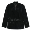 Jacheta Isabel Marant Pinstripe Belted negru