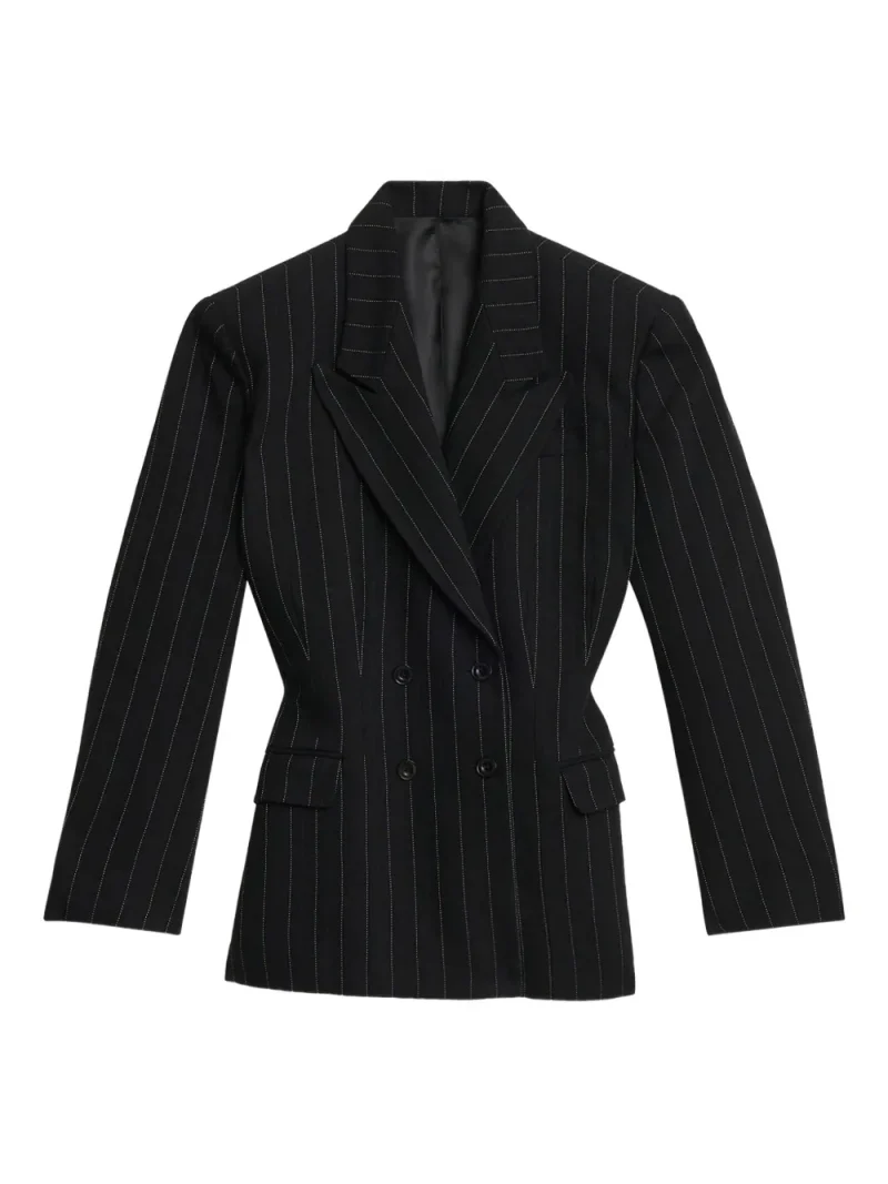 Jacheta Isabel Marant Pinstripe-Pattern Double-Breasted negru