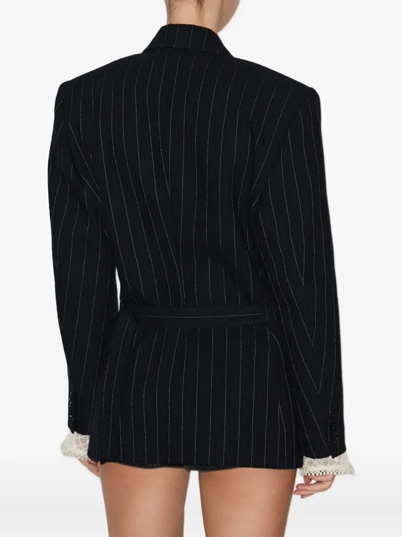 Alternative view of Jacheta Isabel Marant Pinstripe-Pattern Double-Breasted negru