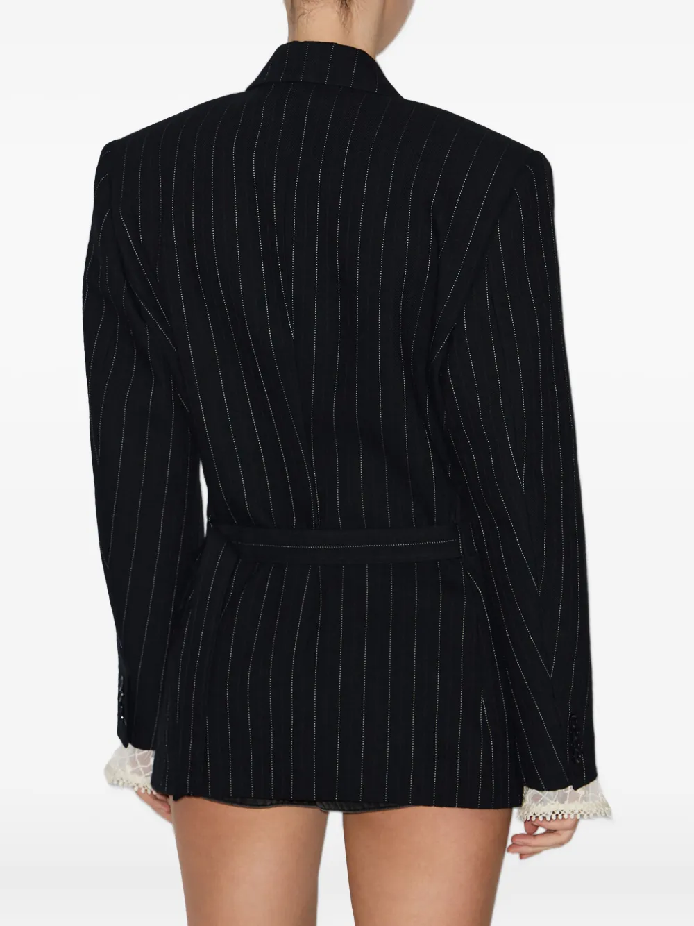 Jacheta Isabel Marant Pinstripe-Pattern Double-Breasted negru - imagine 2