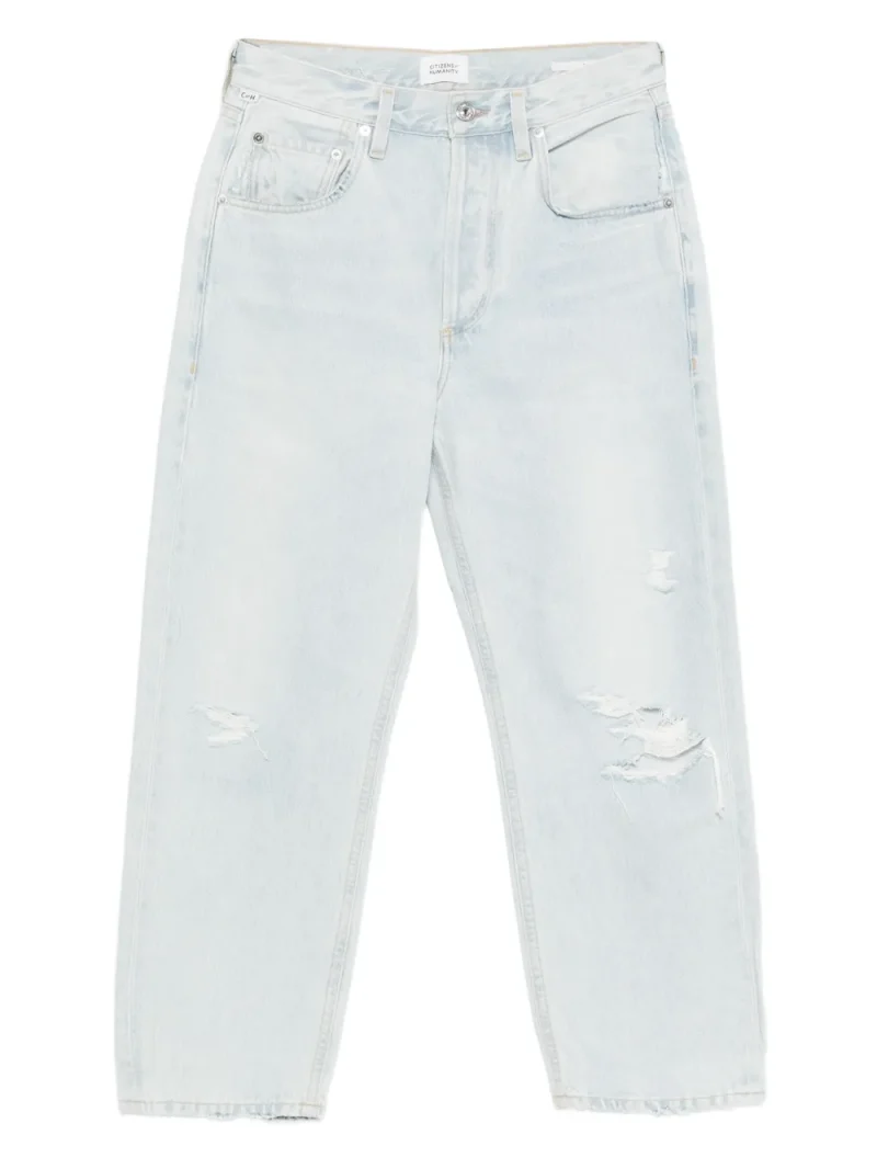 Pantaloni denim Citizens of Humanity Distressed albastru
