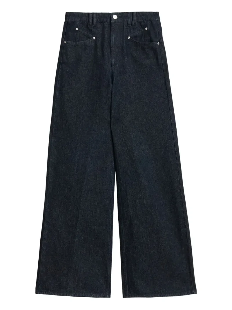 Pantaloni denim Lemony Wide-Leg bleumarin