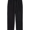 Pantaloni MARANT Isaki pinstripe drawstring negru