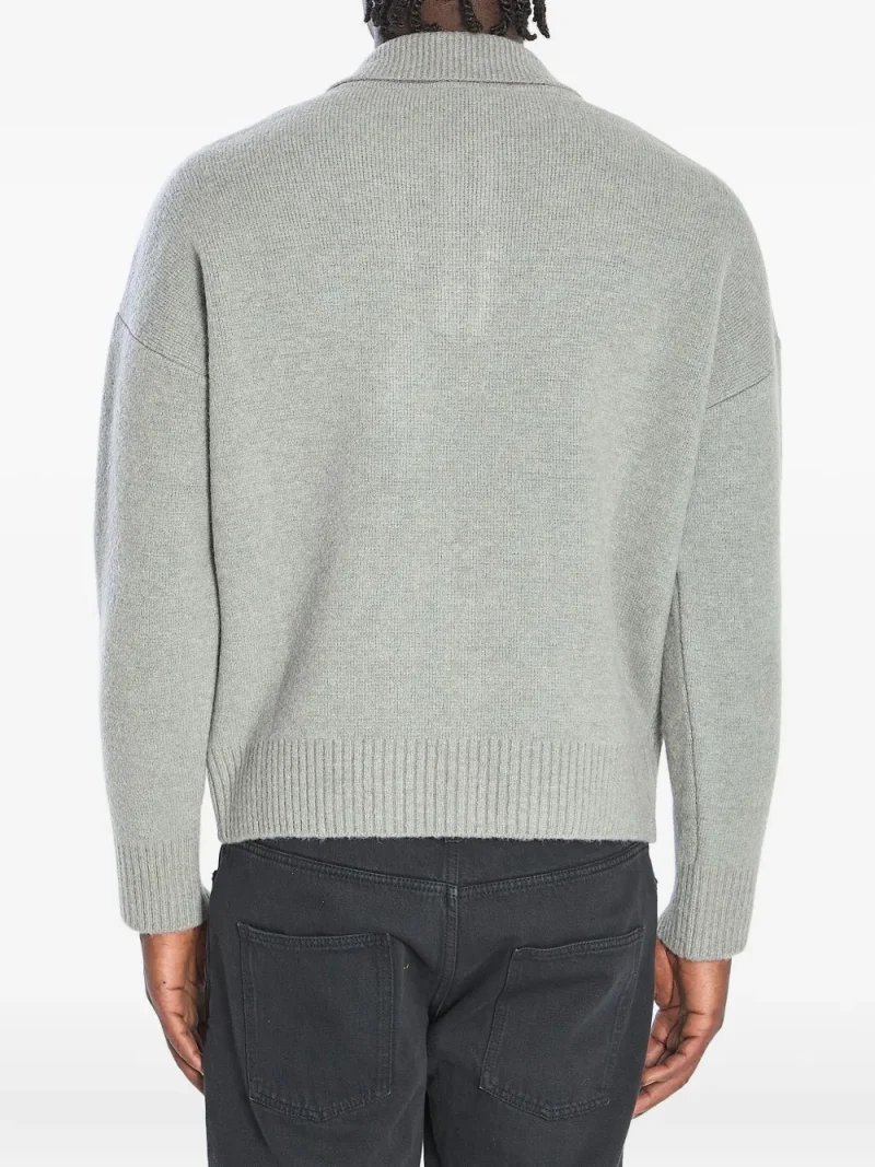 Alternative view of Pulover Ami Paris Ami de Coeur Intarsia Polo gri