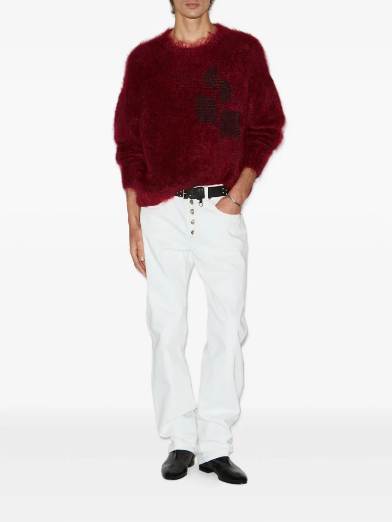 Pulover MARANT Mirello embroidered rosu