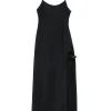 Rochie midi Coperni Side-Split Strap negru