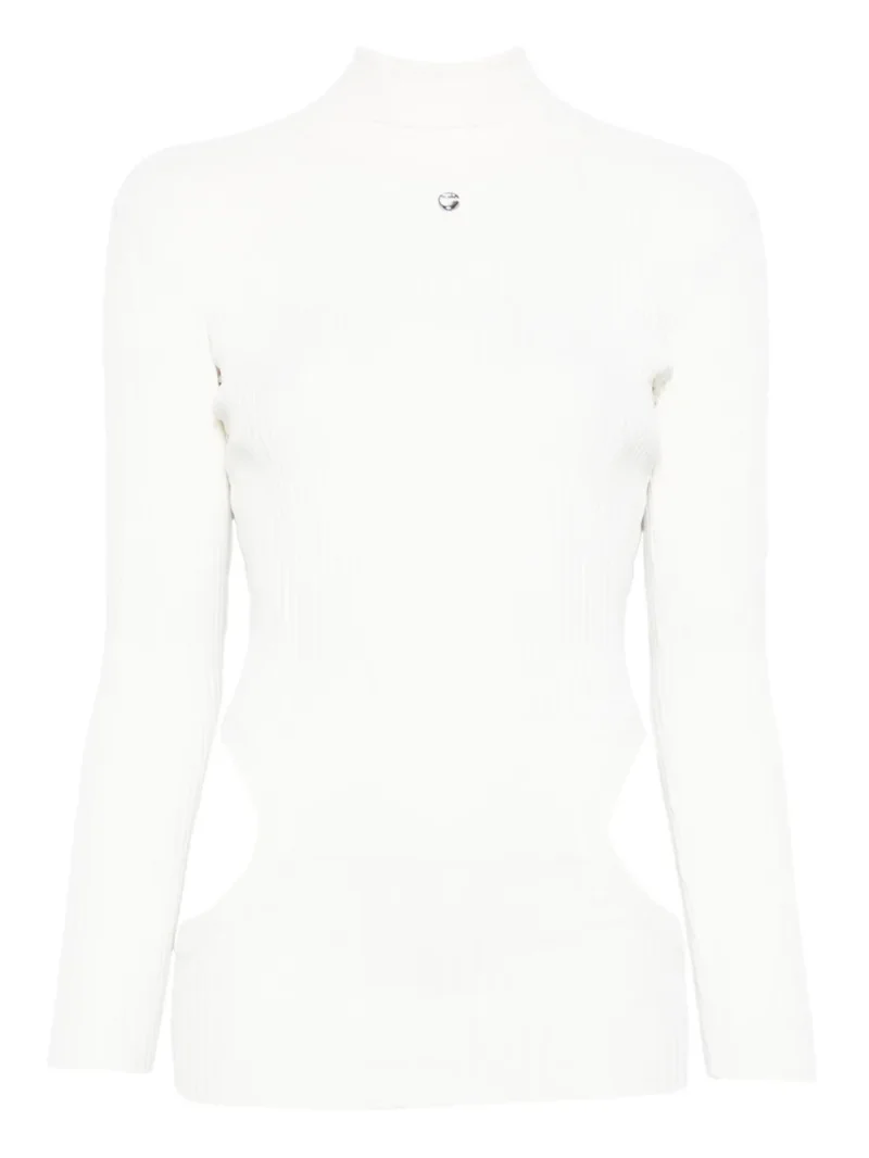 Top Coperni Cut-Out Detail Ribbed alb