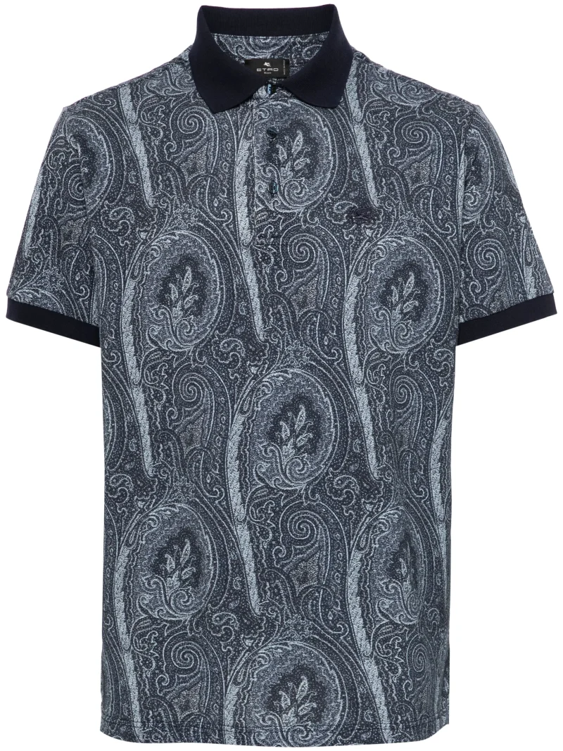 Tricou polo ETRO Paisley-Print bleumarin