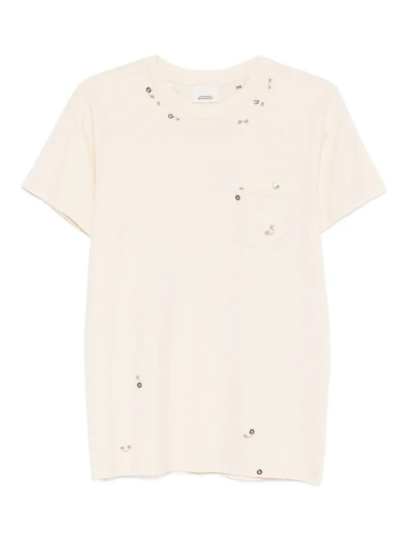 Tricou Isabel Marant Yezra Embellished ecru