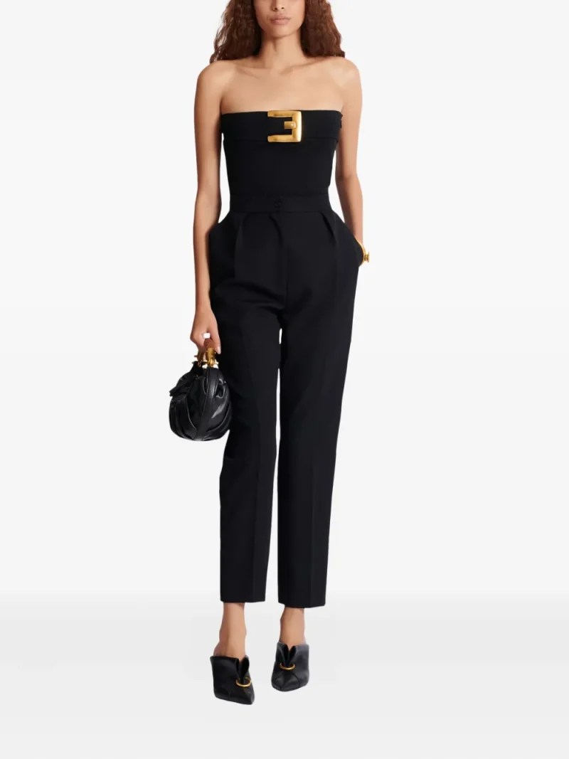 Alternative view of Body Balmain buckle crepe-texture negru