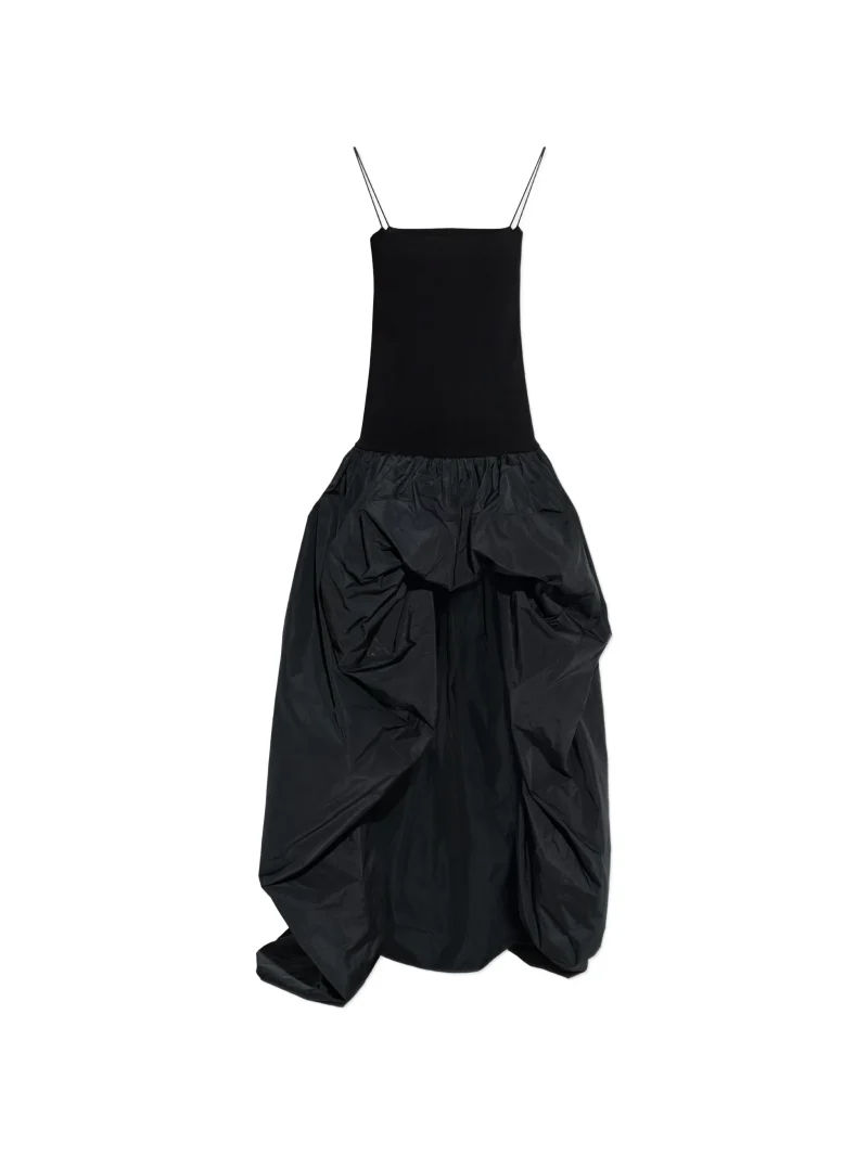Rochie maxi Stella McCartney asymmetrical sleeveless negru