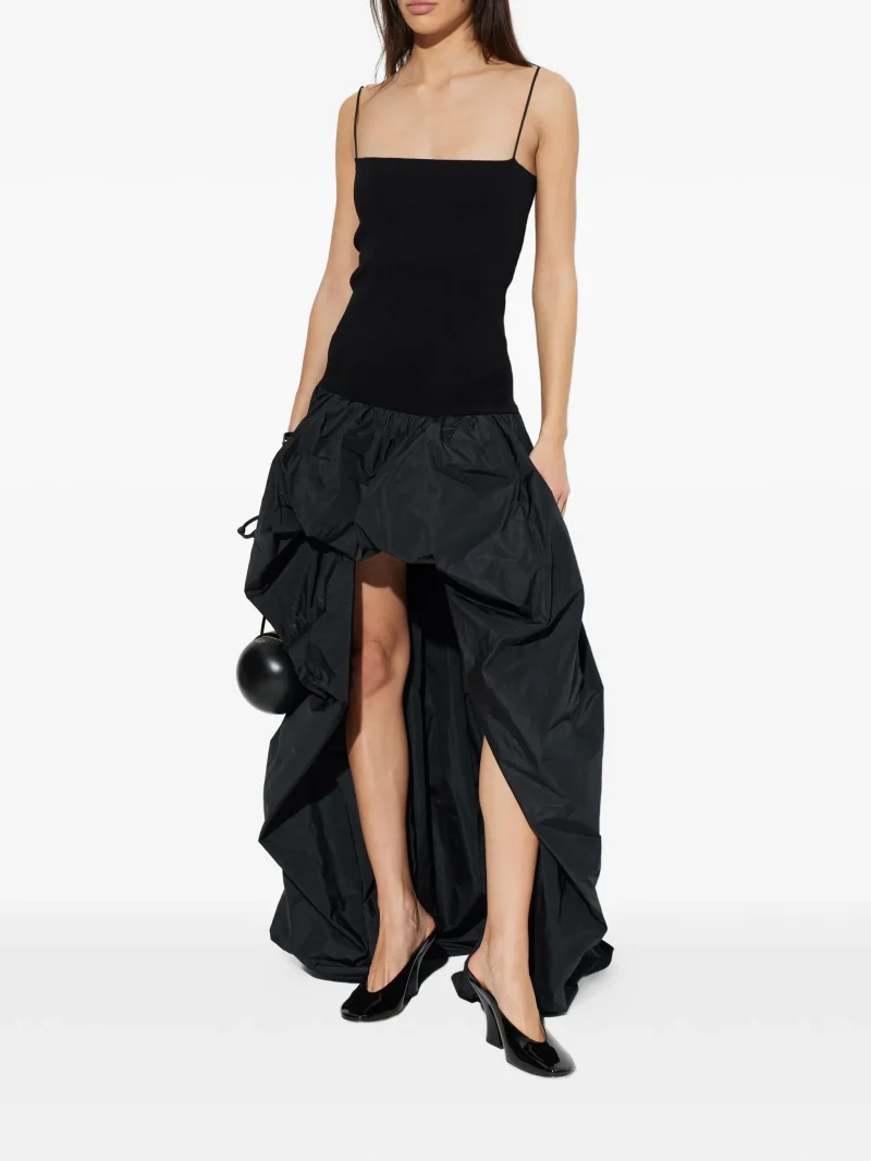 Alternative view of Rochie maxi Stella McCartney asymmetrical sleeveless negru