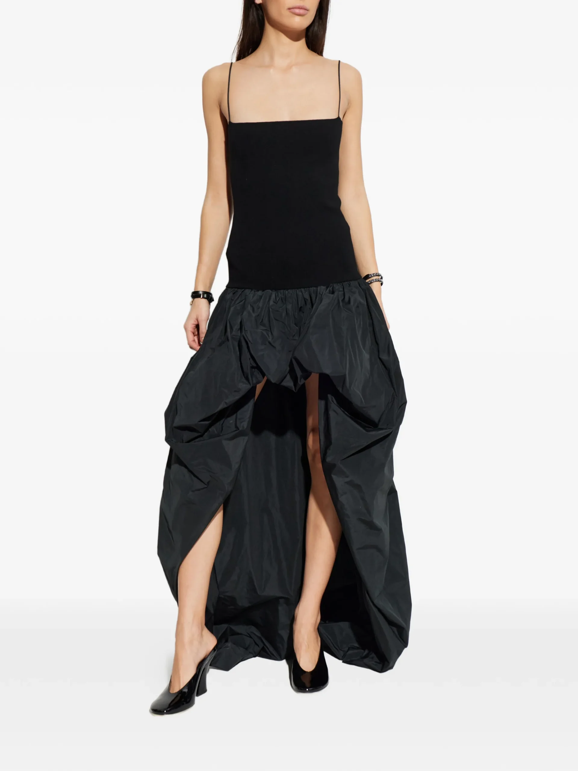 Rochie maxi Stella McCartney asymmetrical sleeveless negru - imagine 5