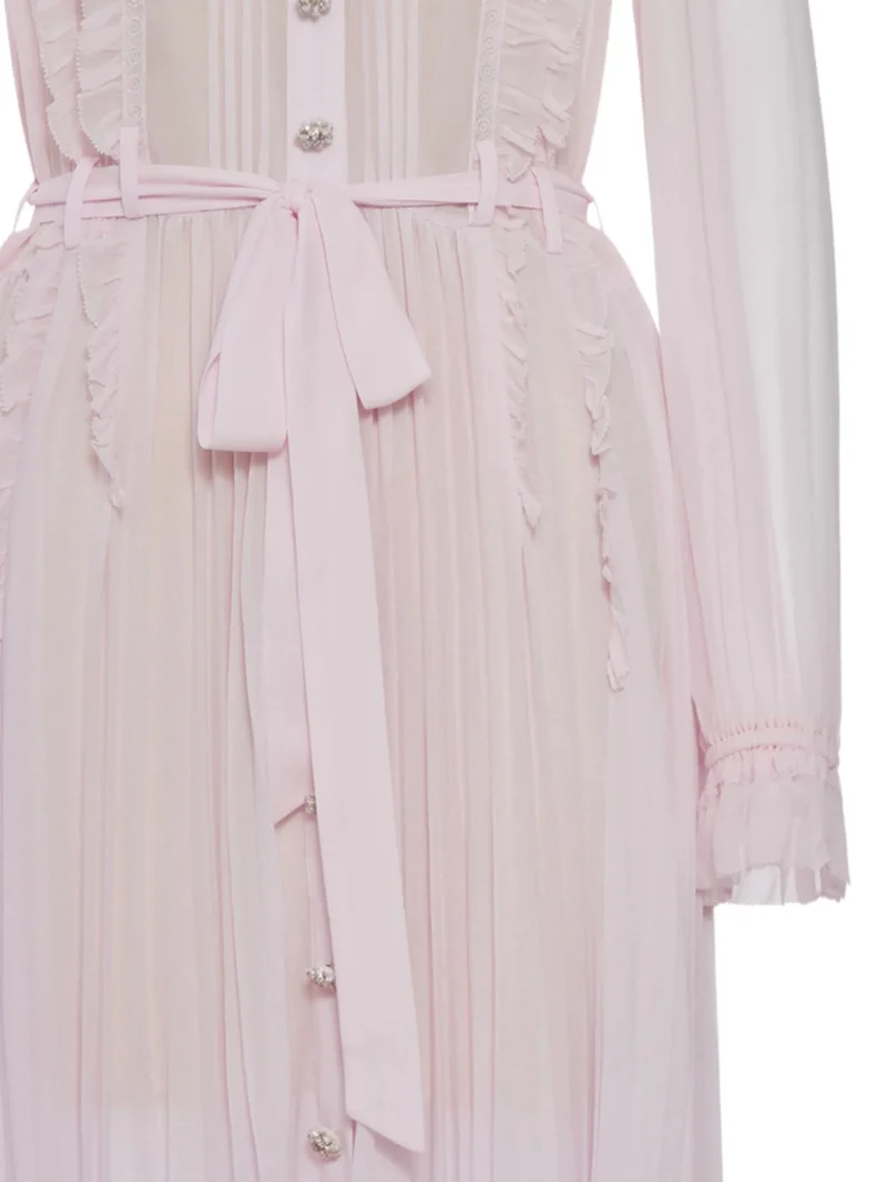 Alternative view of Rochie midi Self-Portrait pleated jewelled roz