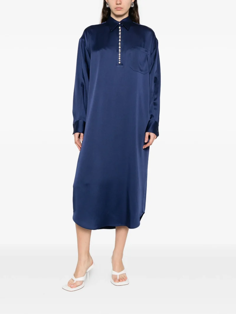 Alternative view of Rochie midi Stella McCartney buttoned pocket albastru