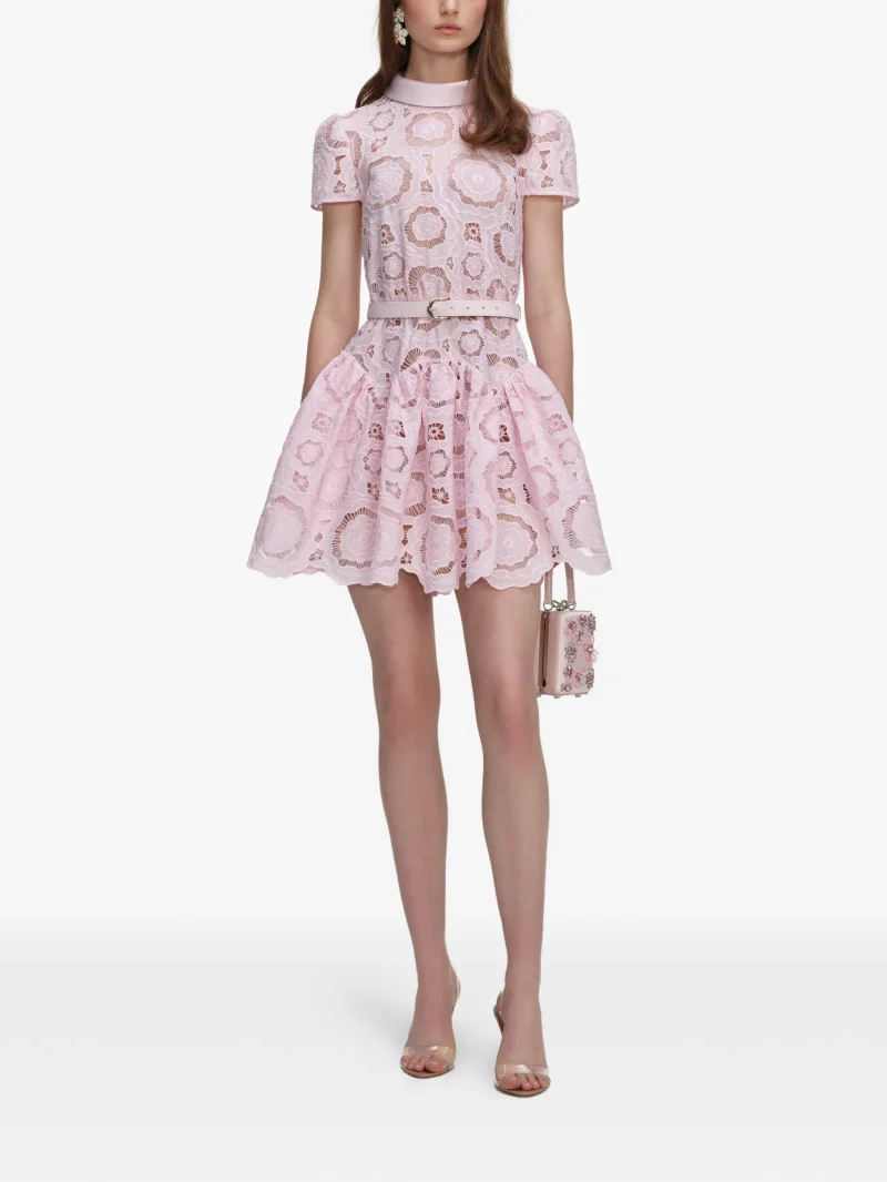 Alternative view of Rochie mini Self-Portrait Lace roz